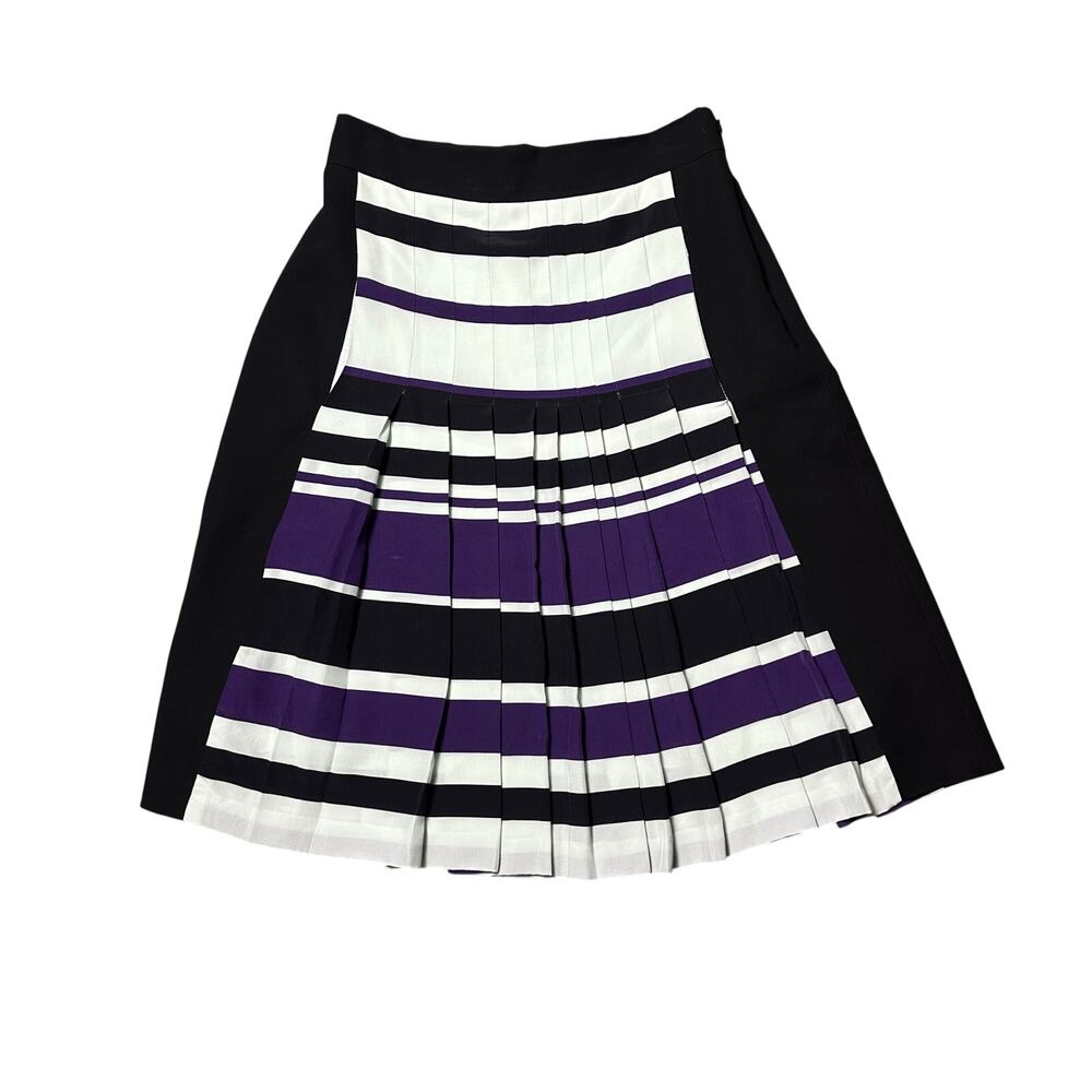 J. Mendel Stripe Silk Crepe Skirt